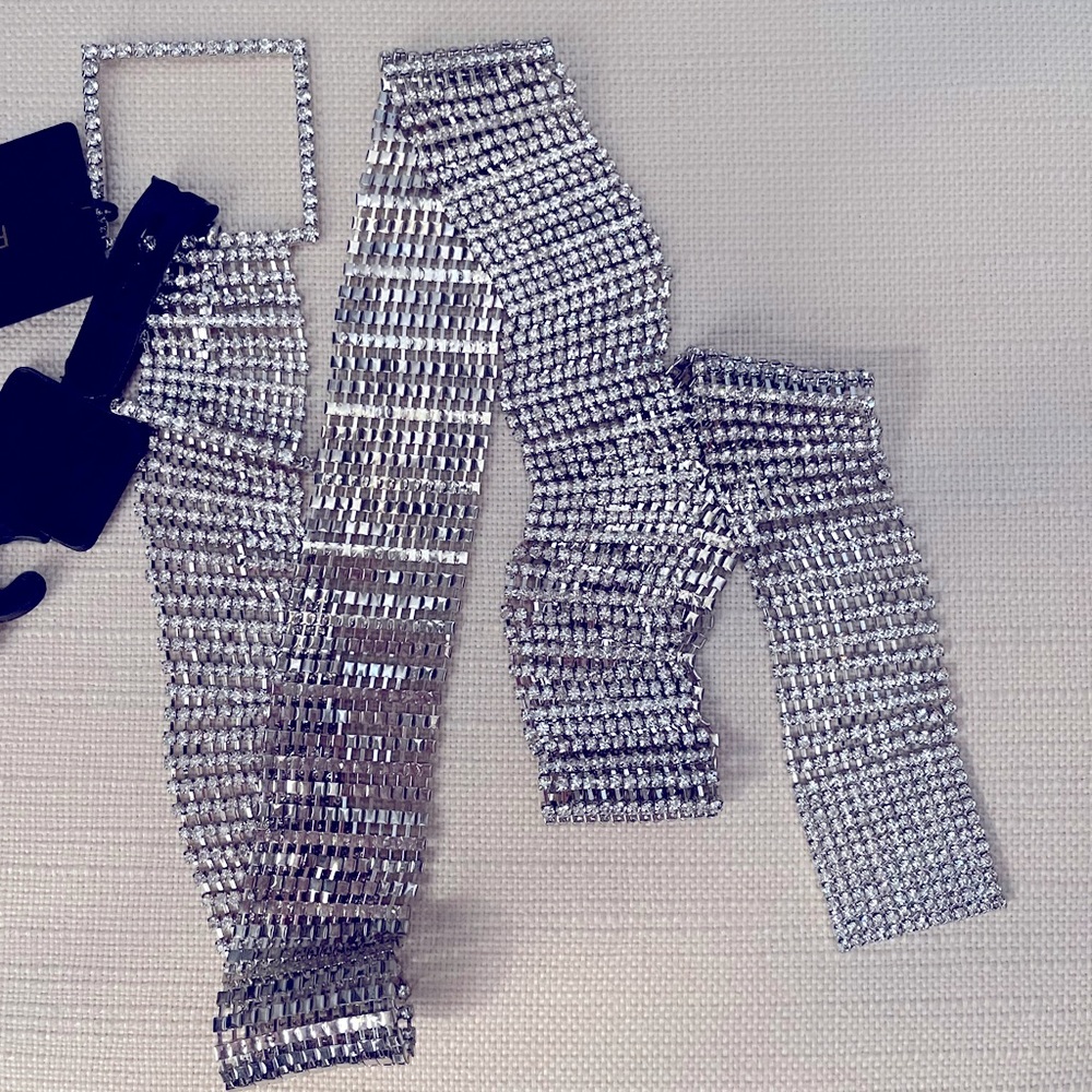 Silver Rhinestone Chainlink Belt - Picture 2 of 2